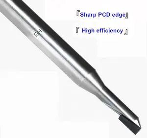 CNC Diamond 2 flautas, fresa de extremo PCD para grafito, fibra de carbono y aluminio
