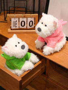 Yeni tasarım Hoodie batı yayla köpek peluş dolması hayvan yavru yumuşak oyuncaklar hediye çocuklar için - Product Image 2