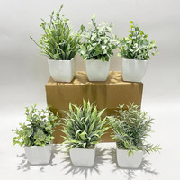 Plantes artificielles en pot 18 cm pour la décoration intérieure de la maison et du bureau, table à manger, lavande verte, romarin