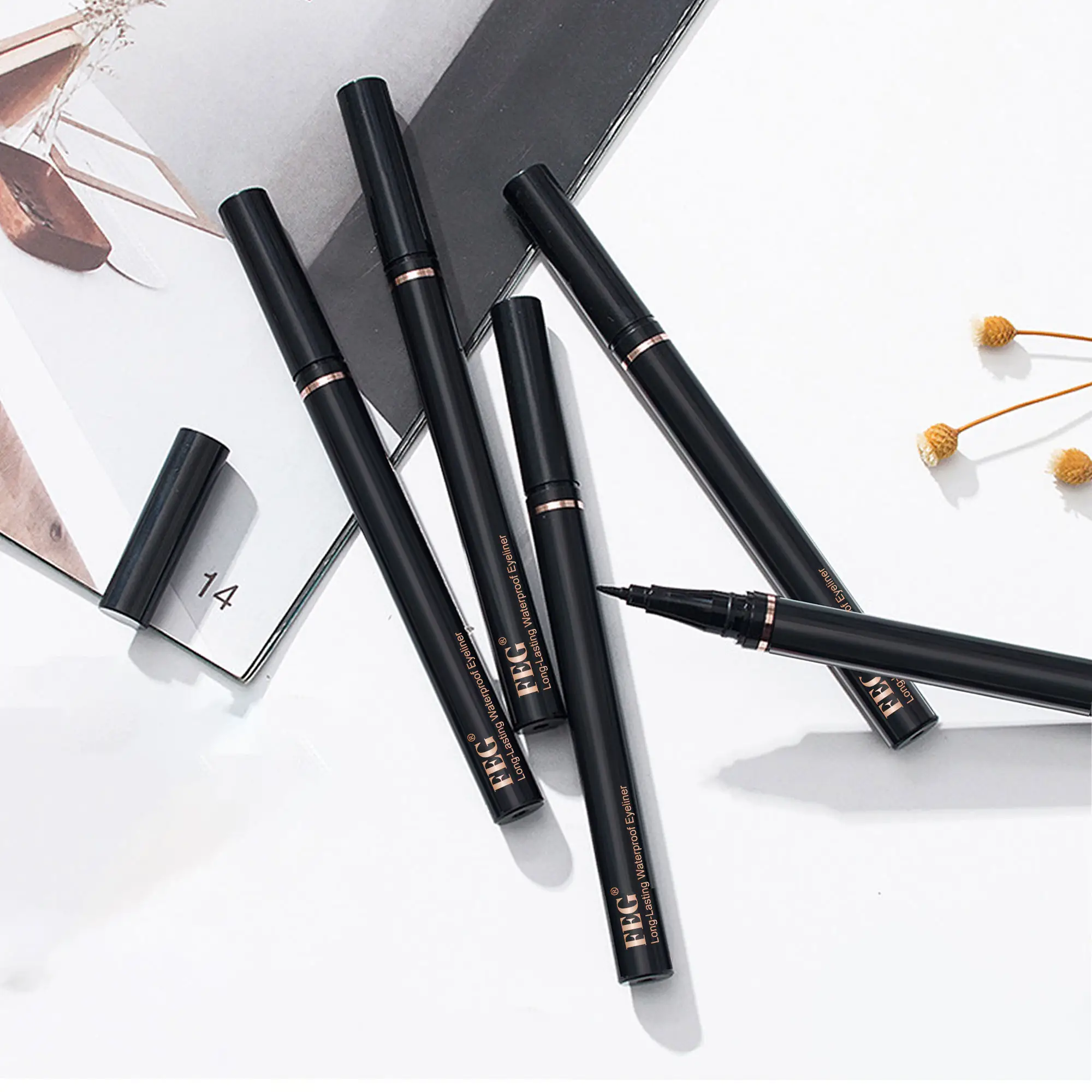 FEG Kohl Kajal Makeup Long Lasting High Quality Matte Black Magic Waterproof Pencil Eye Liner Pen Private Label Liquid Eyeliner