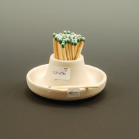 UOBOBO Argile Allumettes personnalisées Porte-bouteille en céramique Cloche Striker
