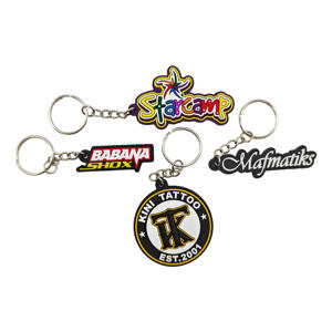 Llavero de PVC con figura de mascota de equipo personalizada OEM de fabricante directo, de goma suave 2D de silicona y cloruro de polivinilo - Product Image 1