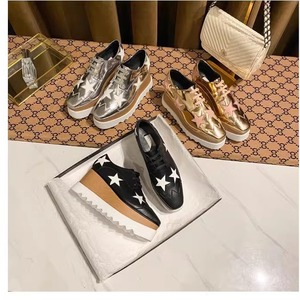 Chaussures compensées à plateforme fine pour femme, bout carré, design surélevé, tige en microfibre, semelle extérieure en caoutchouc, couleur unie, directement de l'usine - Product Image 1