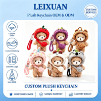 Porte-clés en peluche ours bouclé doux, jouet en peluche animal avec capuche, breloque de sac en sherpa pour décoration de sac à dos, cadeau pour filles