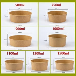 Assiettes en papier biodégradables personnalisées en gros, bols, boîtes d'emballage alimentaire, boîtes en papier imperméables <span class=keywords><strong>à</strong></span> paroi simple, saladier en papier pour la vaisselle - Product Image 5