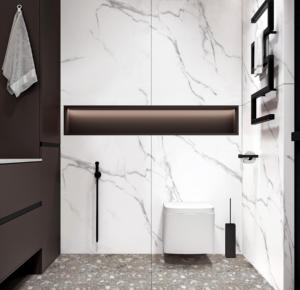 Encimeras de Baño de Mármol Artificial Calacatta Impresas en 3D Modernas, Revestimiento de Pared para Cuarto de Ducha, Pulido, Cortado a Medida - Product Image 2