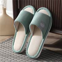 Chaussons unisexes en lin de chanvre, vente en gros d'usine, printemps-été, antidérapants, plats, souples et respirants, pour chambre et maison