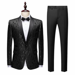 Costume de smoking à double boutonnage à motif floral pour <span class=keywords><strong>homme</strong></span>, tailles S-6XL, pantalon de luxe, costume de mariage, soirée, scène, costumes de <span class=keywords><strong>grande</strong></span> <span class=keywords><strong>taille</strong></span> - Product Image 4