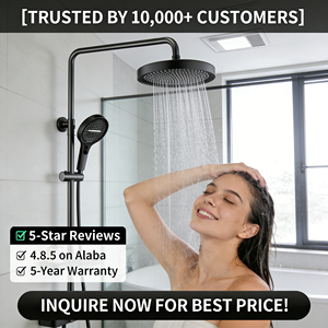 Ensembles de douches à main et robinets de salle de bain de luxe modernes, douche à effet pluie, mitigeur de douche - Product Image 6