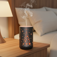 Diffuseur d'arômes en métal noir, machine de purification d'air pour hôtel et maison, humidificateur ultrasonique, éclairage LED écologique, 250 ml