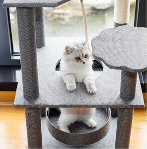 Tree Tower Three Layers with Sisal Scratching Post Pet Furniture 167cm 66 Inch Condo and Wood <b>Platform</b> MDF Plywood OEM/ODM - Product Image 3