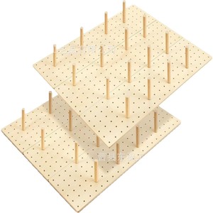 Wooden <b>Dish</b> <b>Rack</b> With Pegboard Adjustable Countertop Desktop Drainer For Kitchen Multipurpose Storage Organizer - Product Image 3