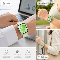 Étui de protection intégral en plastique antichoc pour montre connectée, compatible avec la charge directe et anti-traces de doigts, style ultra moderne