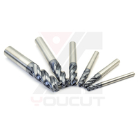 Fraise à queue à 4 cannelures en carbure avec revêtement AlTiN, conçue pour l'acier inoxydable HRC60, semi-finissage et finissage, adaptée aux modèles SSE-4-50-4F