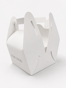 Boîte à pâtisserie pliable en papier avec logo personnalisé, vente en gros, emballage portable pour gâteaux et pâtisseries avec poignée, fabriquée au Vietnam - Product Image 1