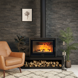 Poêle <span class=keywords><strong>à</strong></span> bois en acier au design moderne pour chauffage domestique hivernal, idéal pour villas, salons et hôtels - Product Image 1