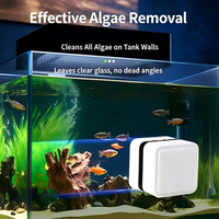Brosse magnétique pour aquarium, aimant puissant, outil de nettoyage manuel double face, pour réservoirs en verre, mini-éliminateur d'algues, pour aquariums difficiles d'accès
