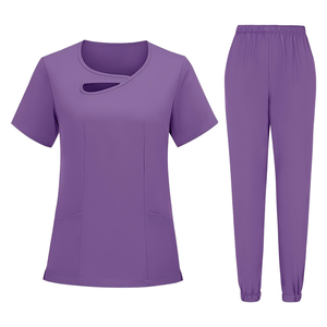 <b>Uniforms</b> Sets Short Sleeve V-Neck Stretch Feminine for Beauty Salon Hairdressing Work and Salons - Product Image 2