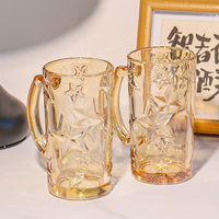 Tasse en verre personnalisée créative pour bar à bière tasse à bière en verre ambré tasse à bière en verre avec poignée