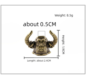 Bullhead patung kuningan rantai kunci liontin DIY buatan tangan aksesoris gantung kerajinan - Product Image 5