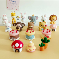 TGYW Décoration de gâteau créative en plastique, style dessin animé, animaux de la forêt, pour anniversaire, figurine enfant