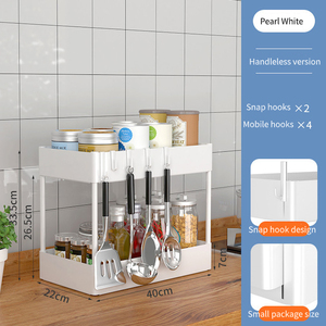OEM <span class=keywords><strong>Kitchen</strong></span> 2 Tier Spice Rack Organizer 5 Haken Organisieren Arbeits platte Halter Pantry Regale Küche Lager regal - Product Image 5