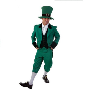 Traje de elfo irlandés verde para hombres y niños, disfraz de Halloween, ropa para actuaciones - Product Image 5