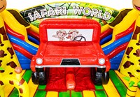 Ciudad de Diversión Inflable Comercial con Temática de Animales Salvajes, Castillo Inflable Grande de PVC para Niños, Alquiler para Eventos