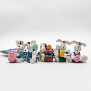 Luce all'ingrosso <span class=keywords><strong>piccolo</strong></span> coniglio simulato in resina 3D carino Kawaii regali per bambini cartoni animati borsa per auto ciondolo portachiavi durevole - Product Image 3