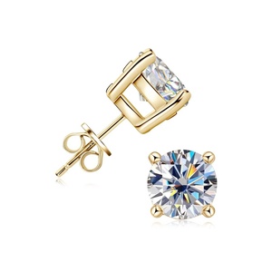 18K Gold Lab Grown Diamond Stud <b>Earrings</b> Round Brilliant Cut VVS Custom Four-Prong Setting <b>Fine</b> Jewelry - Product Image 2