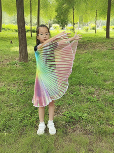 Nuove Ali per Danza del Ventre per Bambini, Colore Arcobaleno, Accessori per Spettacoli a 360 Gradi, Costume da Ballo, Oggetti di Scena per Performance, Ali da Collo - Product Image 5