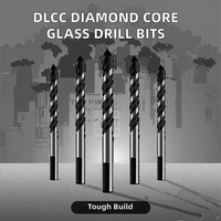 Foret à carrelage en verre DingLi DLCC, foret diamanté à cœur, foret central à tige hexagonale pour le perçage de la maçonnerie, finition oxyde noir, tailles 4 mm/6 mm/8 mm