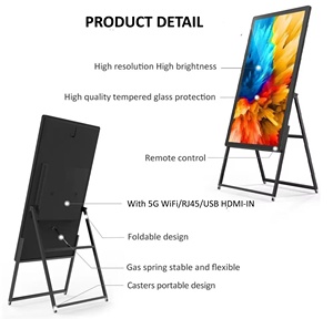43 inch trong nhà không thấm nước Android có thể gập lại quảng cáo di động pin Powered kỹ thuật số biển <span class=keywords><strong>LCD</strong></span> Áp phích Màn hình hiển thị - Product Image 2