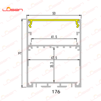 Boîtier de lumière LED en aluminium LS-176 50x70mm montage suspendu CCT plafonnier 1500mm éclairage linéaire Tube lampe coupe personnalisée