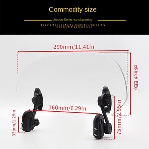 Nuovo Deflettore Parabrezza Moto LJZ PC con Estensione Spoiler Clip-On per <span class=keywords><strong>KAWASAKI</strong></span>/Yamaha/-Retrofit/Upgrade - Product Image 2