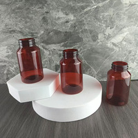 Bouteille à épaule inclinée de 38 mm de diamètre, capacité 150 ml, en PET marron teinté thé, pour capsules de vitamines et granulés