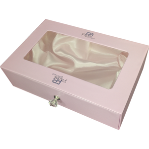 Wholesale Custom Wig Packaging Wedding Gift Box Sugar Hair Bundles Skin Care Box Packaging With Satin Lining PVC Clear Window