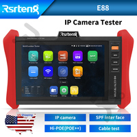 Testeur de caméra IP CCTV Rsrteng E88-US 4K avec moniteur 8 pouces, outil de test de réseau WiFi SFP, sortie d'alimentation Hi-POE/POE++, testeur de câble