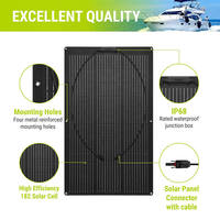 Panneau solaire léger et flexible 100W 200W, module PV semi-flexible 12V 24V 36V 48V, panneau solaire pliable pour camping-car, bateau, toit