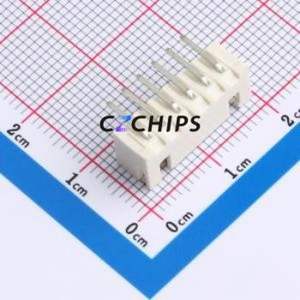 ZX-XH2.54-6PWZ-GW Wire-to-Board Pin Header Bent Lead Through Hole,P=2.5mm Connector 1x6P 2.5mm Right Angle Insert XH - Product Image 2