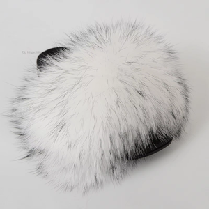 Chaussons d'été très populaires en vraie fourrure, pantoufles plates en fourrure de raton laveur pour femmes, chaussons d'intérieur moelleux en fourrure pour femmes - Product Image 5