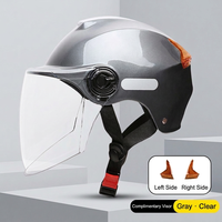 Nouveau casque de moto demi-intégral certifié classe 3C, norme nationale, pour vélo électrique, gris