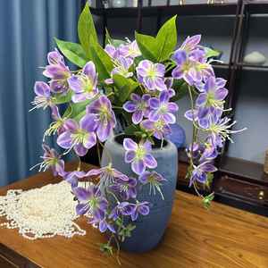 كليرودندروم واليتشي الاصطناعي المصنوع يدويًا ، فرع زهور مطبوع ثلاثي الأبعاد ، شوكتان ، جلوريبور ، 14 رأسًا معلقة الياسمين - Product Image 2