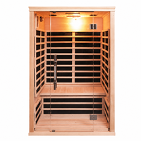 Sauna sec en bois massif de pruche canadienne pour 2 personnes avec chauffage infrarouge au carbone