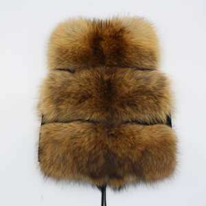 <span class=keywords><strong>Gilet</strong></span> in Pelliccia di Procione <span class=keywords><strong>Marrone</strong></span> di Lusso per <span class=keywords><strong>Donna</strong></span>, Abbigliamento Esterno Primavera-Autunno - Product Image 6