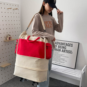 Sac de voyage extensible de grande capacité, sac à roulettes, sac à bagages imperméable en tissu Oxford, pochette de rangement multifonction pour bagages d'extérieur - Product Image 1