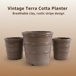 Juego de 3 Macetas de Cerámica Ecológicas con Diseño Moderno y Acabado Esmaltado - Macetas Resistentes <span class=keywords><strong>para</strong></span> Uso en el Hogar y Jardín - Product Image 6