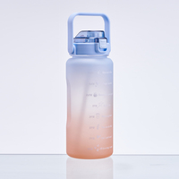Bouteille d'eau personnalisée en plastique pour sport, fitness et gym avec paille et agitateur