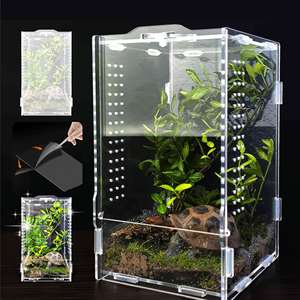 11-12-20cm Crystal Clear Acrylic Vertical Reptile Enclosure Magnetic Arboreal <strong>Gecko</strong> <strong>Tank</strong> for Crested <strong>Gecko</strong> Spider Habitat - Product Image 1
