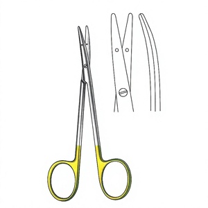 Tijeras Quirúrgicas Littler de 12 cm (4-3/4 Pulgadas), Curvas, Doradas, con Hojas de Corte de Precisión - Product Image 1